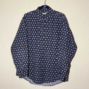 Munsingwear Shirt Mens size LT Gray Fishing‎ Lures Long Sleeve Button Down